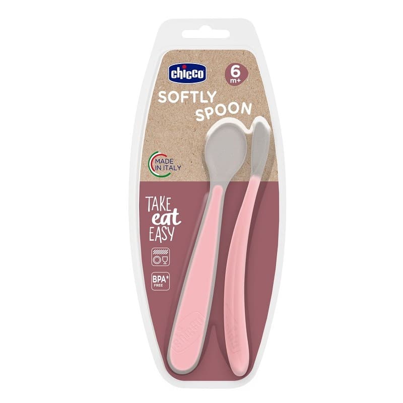 Chicco Doppio cucchiaio in silicone Rosa – Da 6 mesi