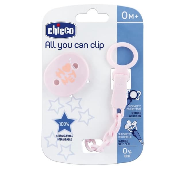 Chicco Clip universale per ciuccio – Rosa