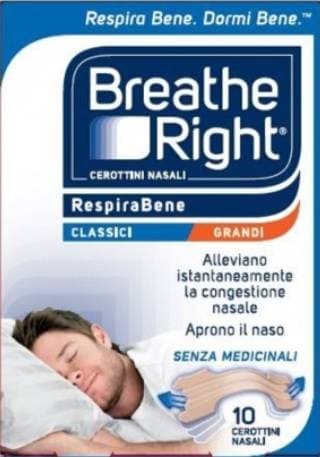 Breath Right Classici Grandi – 10 cerotti nasali