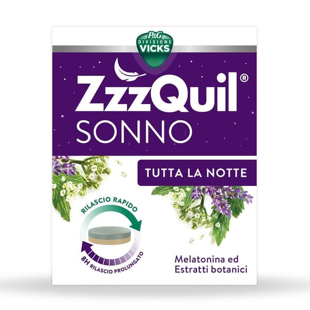 Vicks ZzzQuil Sonno Tutta Notte Valeriana + Melissa – 28 compresse