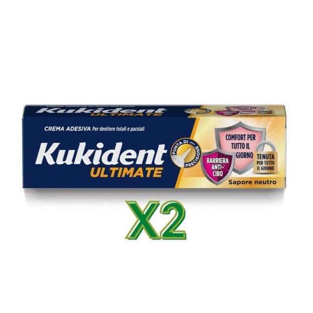 Kukident Ultimate Neutro – 2 tubi crema adesiva