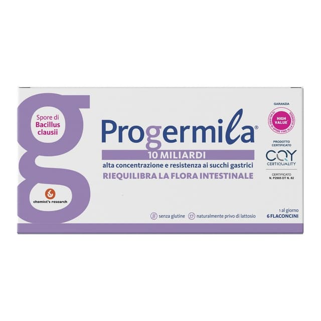 Progermila flaconcini con Bacillus clausii e vitamine B – 6 x 10 ml