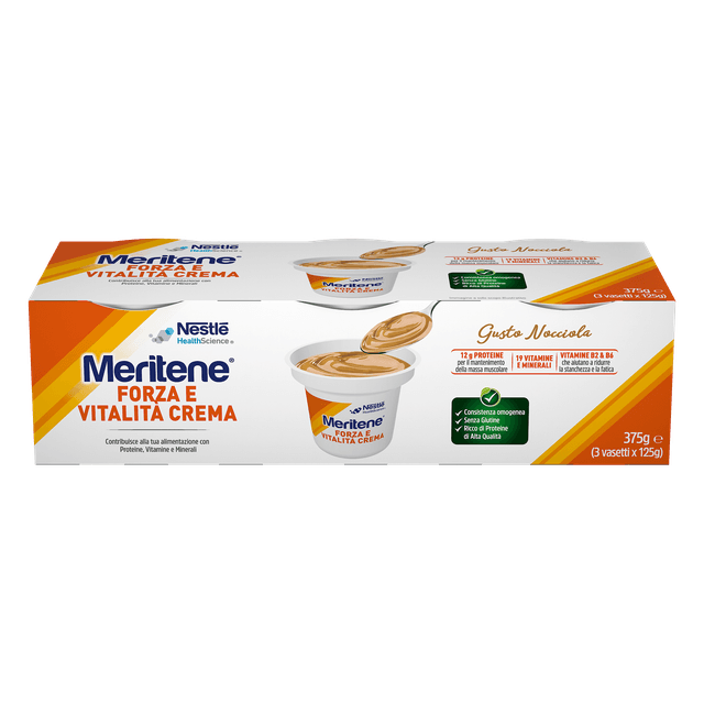 Meritene Crema Nocciola – 3 x 125 g crema proteica nutriente