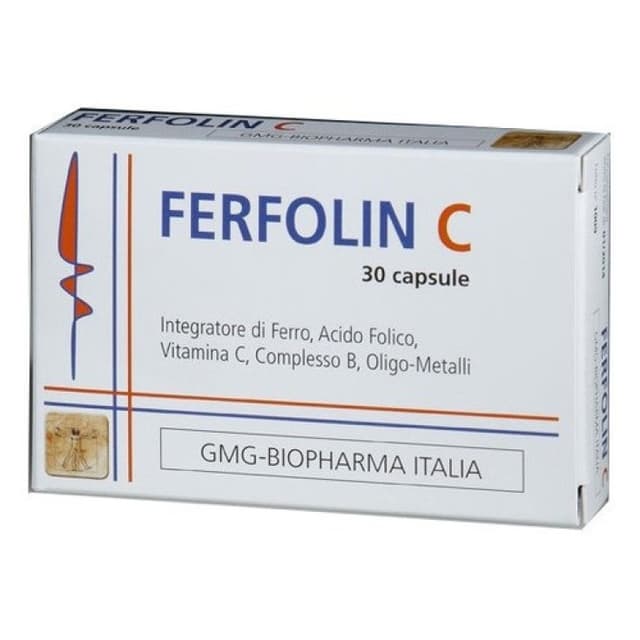 Ferfolin C – 30 Capsule con Ferro, Acido Folico e Vitamina C