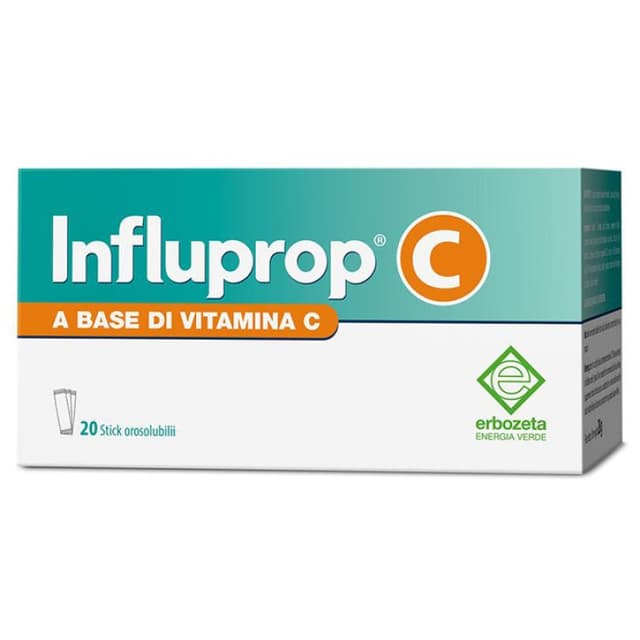 Influprop C Stick – 20 stick orosolubili con Vitamina C, Acerola ed Echinacea