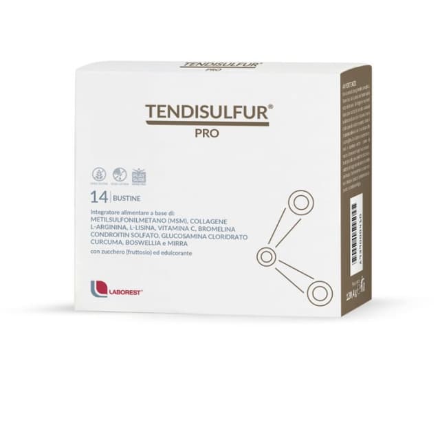 Tendisulfur Pro – 14 bustine con MSM, Collagene e Vitamina C