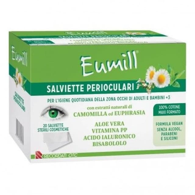 Eumill Salviette per la Pulizia delle Palpebre – 20 Salviette