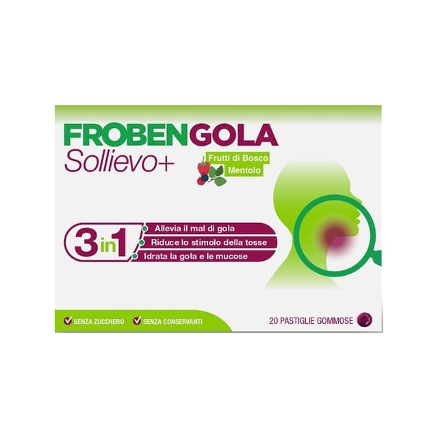 Frobengola Sollievo+ – 20 pastiglie per gola e faringe