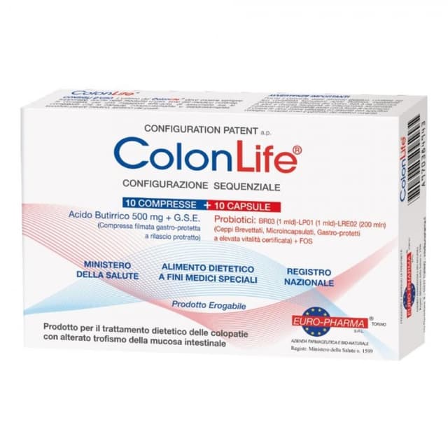 Colonlife – 10 compresse + 10 capsule per l'intestino