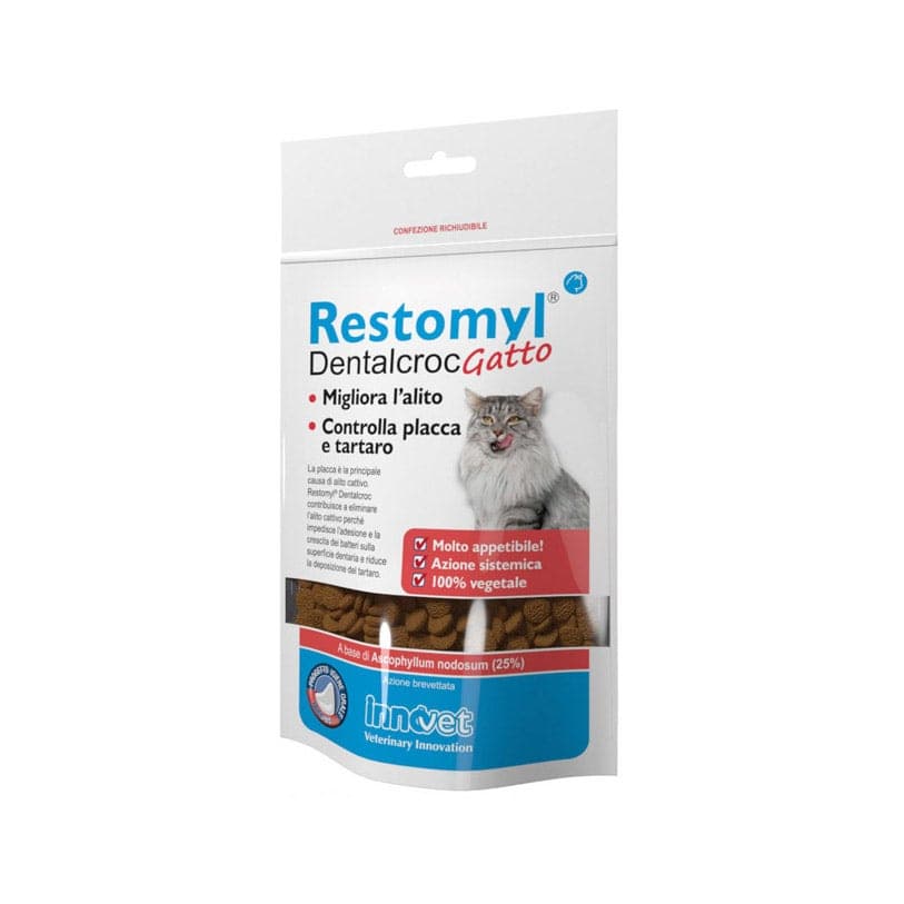 Restomyl Dentalcroc per gatti – 60 g snack per l'igiene orale