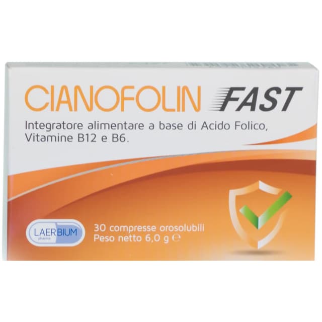 Cianofolin Fast Vitamina B12 + Acido folico – 30 compresse