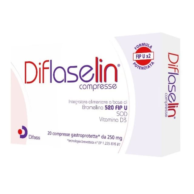 Diflaselin Bromelina 103 mg + Vitamina D3 – 20 compresse da 250 mg