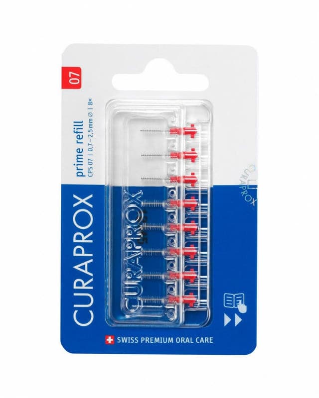 Curaprox CPS 07 Prime Refill – 8 Spazzolini Interdentali Rossi 0,7 mm