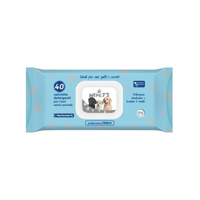 Salviettine Pets Talco – 40 Pezzi per Cani e Gatti