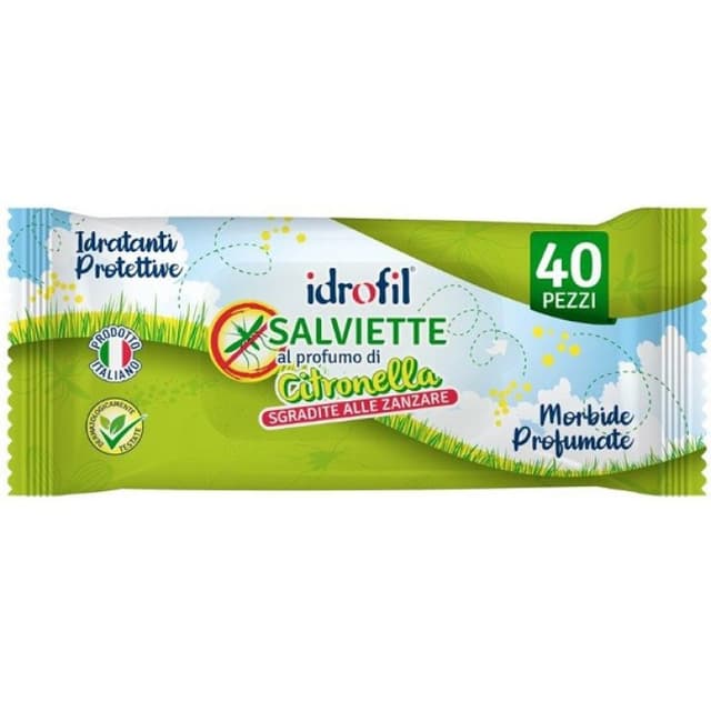 Salviette Citronella – 40 salviette rinfrescanti per la pelle