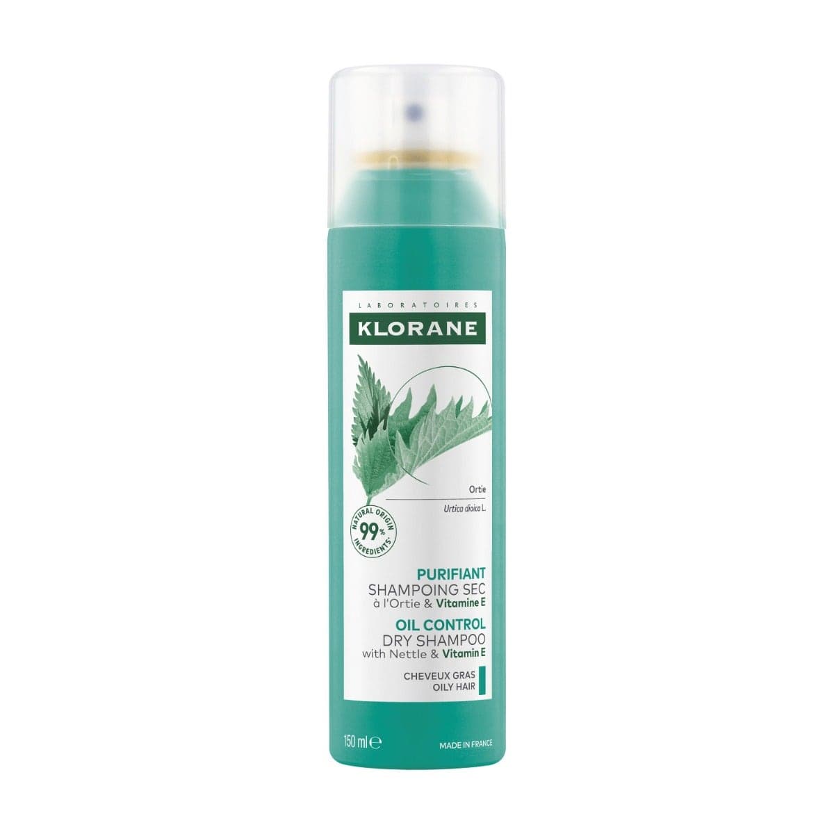 Klorane Shampoo Secco all'Ortica – 150 ml per capelli grassi