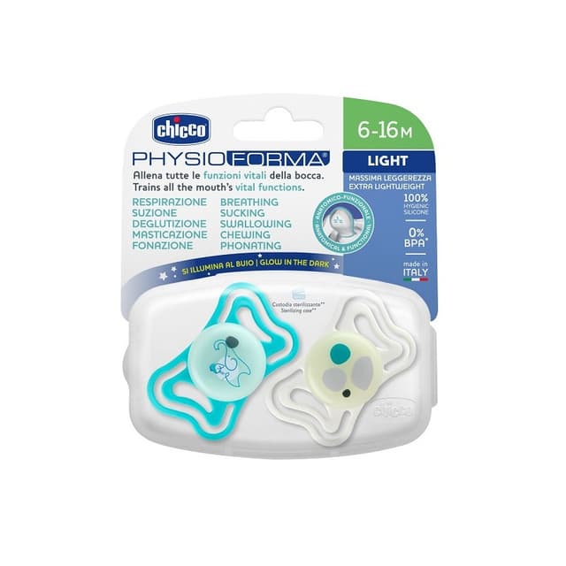 Chicco Physio Light Ciuccio Silicone 16 M+ – 2 pezzi